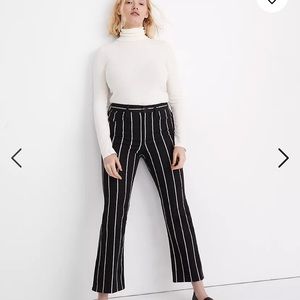 MADEWELL Black/White/Red Striped Jeans Slight Flare, great stretch, size 30